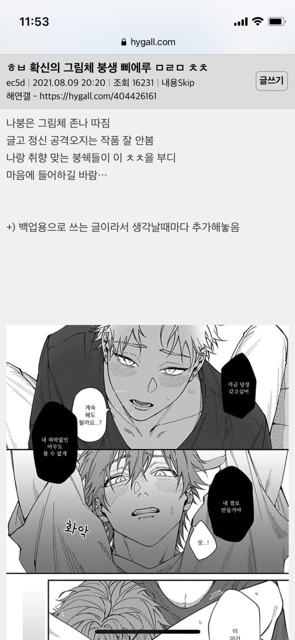 해연갤 - 댓관리질하는 눈새 저격함!!!!!