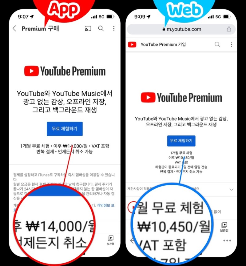 유튜브 프리미엄 가격 공식적으로 싸게 구독하기 및 해지방법 : 네이버 블로그