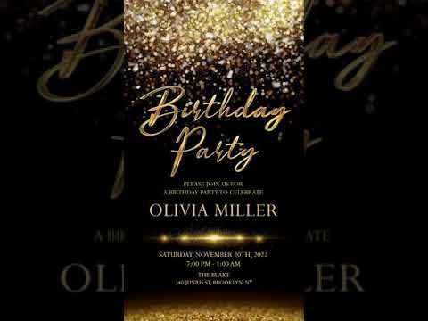 Birthday Party Invitation, Video Invitation, 60th 50th 40th 30th 70th Birthday, for her